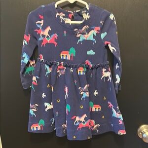 Kids Unicorn Print Dress - Blue